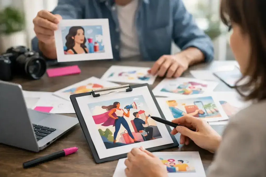 Illustrazioni per campagne pubblicitarie efficaci